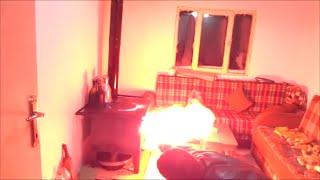 Idiot Uses Gasoline to Burn Heating Stove