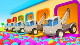 Helper Cars & the colored tow trucks for kids. New full episodes of car cartoons for kids.