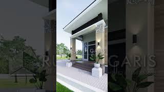 DESAIN RUMAH MINIMALIS UKURAN 9X15 METER DENGAN 3 KAMAR TIDUR #rumahminimalis #rumahgaris