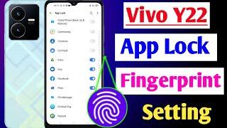 Vivo y22 fingerprint app lock setting / Vivo y22 me app lock kaise kare fingerprint / Vivo y22