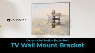 Monoprice Compact Full Motion Single-Stud TV Wall Mount Bracket for 13" to 37" TVs up to 44lbs