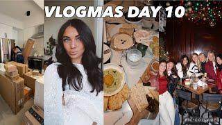 VLOGMAS DAY 10 | unboxing a ton of packages, Brazilian blowout, dinner at mills house, Christmas bar