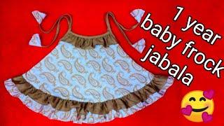 1 year baby frock jhabla cutting and stitching