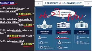 美国入籍历史政府题 部分讲解 Citizenship interview-Civic questions-Chinese/English