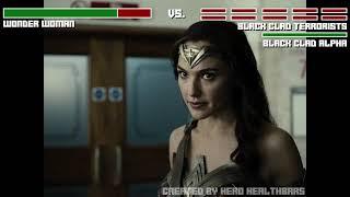 Wonder Woman vs. Black Clad Terrorists fight WITH HEALTH BARS | HD | Zack Snyder's Justice League