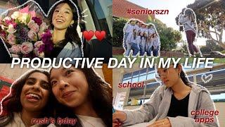 PRODUCTIVE DAY IN MY LIFE: school, college apps, + more | Vlogmas Day 13