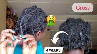 Taking out my 4 WEEKS OLD CORNROWS