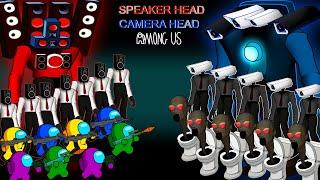 어몽어스 VS SKIBIDI TOILET, ELEMENTAL SPEAKER HEAD & CAMERA HEAD | Funny Among Us Animation