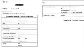 Accommodation Form-Student Information | IELTS LISTENING TEST | SECTION-1