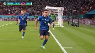 Gol di Chiesa in Italia Spagna 1-0