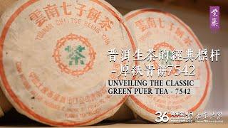 普洱生茶的经典标杆- 厚纸青饼7542 Unveiling the Classic Green Puer Tea - 7542