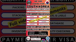 South Korea  work visa in 2024 for Indians | South Korea  visa process | Abroad job wala