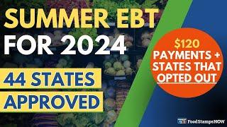 2024 Summer P-EBT/EBT UPDATE for Jan. 2024 - 44 States/Territories Approved & States that Opted OUT!