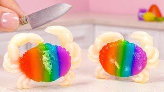 Amazing Miniature Rainbow Crab Jelly Decorating | So Tasty Miniature Fruit Dessert Recipe Ideas