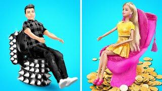 KEN E BARBIE TOTAL MAKEOVER  Edição Rico vs Pobre!  Ideias Incríveis de Faça Você Mesmo por YOWZA