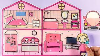 [paper diy] All Pink Enid's house transformation | Wednesday and Enid compilation