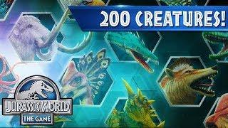 ALL 200 MAX LEVEL 40 CREATURES!!! (JURASSIC WORLD)