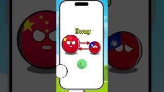 Swap China and Taiwan #countryballs #china #korea #japan #taiwan #funny #swap