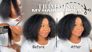 This Was So Easy! Trimming My Natural Hair At Home | Shaping Natural Hair | Beginner Friendly