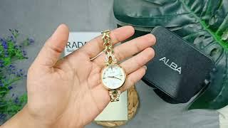 Alba Fashion White Dial Gold Stainless Steel, Case Gold