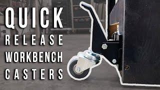 Quick-Release Workbench Casters | DIY #Woodworking