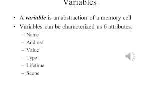 Principles of Programming Languages Lecture 5 Part 1