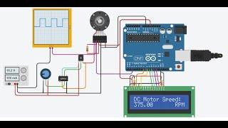 Speed Measurement Of DC motor with Built-in Encoder || Tinkercad