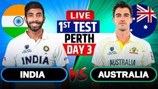 India vs Australia 1st Test Day 3 | Live Cricket Match Today |IND vs AUS Live Match Today #livescore