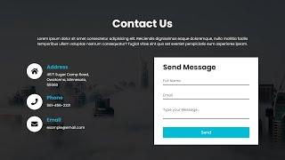 Create Responsive Contact Us Page in HTML, and CSS