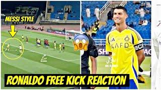 INSANE Ronaldo Free Kick GOAL in Messi Style! Reaction & Assist for Al Nassr