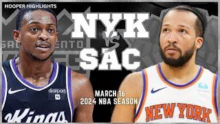 New York Knicks vs Sacramento Kings Full Game Highlights | Mar 16 | 2024 NBA Season