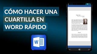 Cómo HACER o Crear una CUARTILLA en Word - Guía Completa