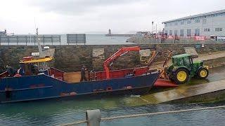 Landing Craft HERM SEAHORSE Takes a Tractor to Herm
