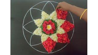 simple onam pookalam design | athapookalam designs | easy pookalam designs |pookolam |flowerrangoli