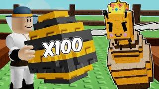 I Opened 100 BEE EGGS To Hatch QUEEN BEE in Grow A Garden