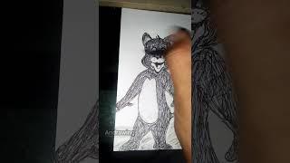 Menggambar mudah dengan pena hitam,| menggambar anime #shorts #art #Drawing