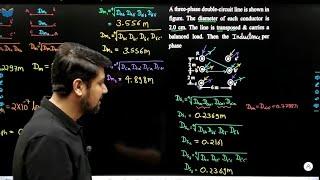 Lec 08 Three Phase Inductance Calculation ||  GMD & GMR || power system for GATE Exam