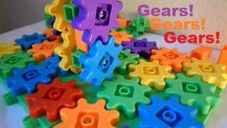 GEARS! GEARS! GEARS! Beginners Deluxe Building Set! Learn COLORS and Construct Fine Motor Skills!