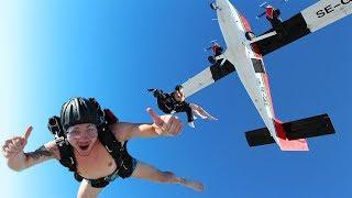 Parachute Jump In Underwear!