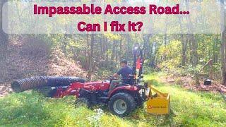 Box Blading this Impassable Road in the Woods with the SOLIS H24 Compact Tractor