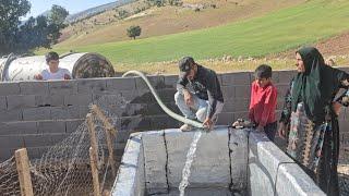 Lack of water in the construction of the twin house and sending a water tanker at a high cost.