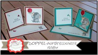 Besondere Kartenform - Doppelaufstellkarte - Babykarte - Karte zur Geburt - Stampin´Up! - Anleitung