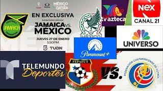 MEXICO VS JAMAICA Y COSTA RICA VS PANAMA DONDE VER |HORARIOS MEXICO, ESTADOS UNIDOS Y PANAMA