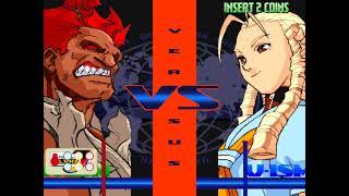 Street Fighter Alpha 3 with on-screen animated joystick