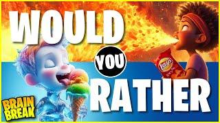 Would You Rather Brain Break  Food & Snacks  Freeze Dance for Kids  Just Dance  Danny GoNoodle