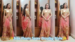 Side Pleats Saree Draping |Try Something New This Diwali/Wedding Season |Kaveri Kotadia #sareedrape