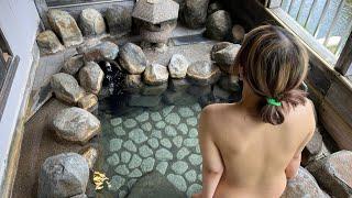 Japanese hot baths ONSEN | Hot springs along the river | Iwate Hanamaki