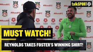  WATCH: The moment Ryan Reynolds grabs Ben Foster's Wrexham promotion winning shirt! 