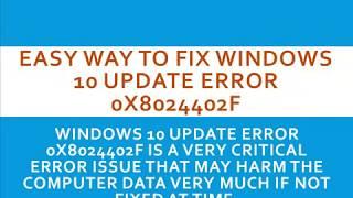 Easy Way to Fix Windows 10 Update Error 0x8024402f