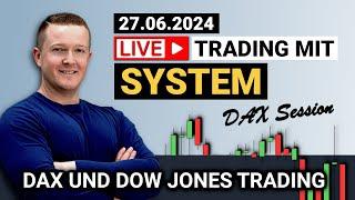 Mit 1.000€ zum beruflichen Börsenhandel mit Florian Kasischke - DAX und Dow Livetrading | 27.06.2024